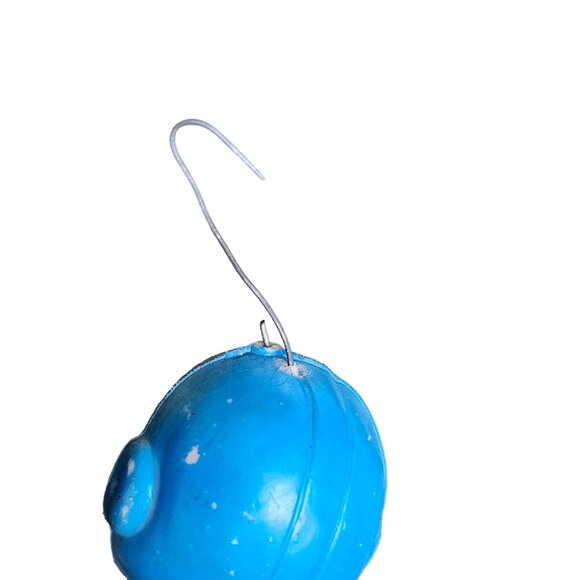 Vintage 60'S Kitschy Football Ornament Christmas Flocked Japan MCM Plastic 3.75" - Picture 7 of 10